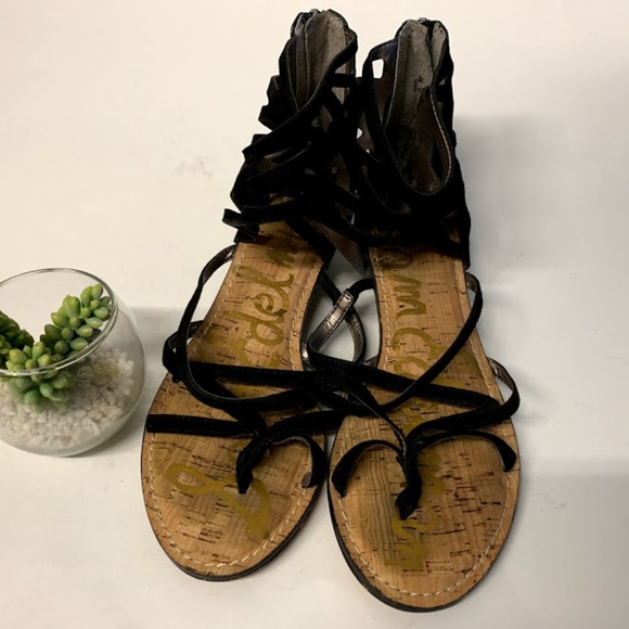 Sam Edelman DANA Black Suede Gladiator Sandals - Picture 4 of 8